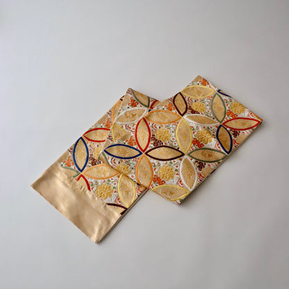 袋帯「彩七宝寿蝶華文」河合美術織物