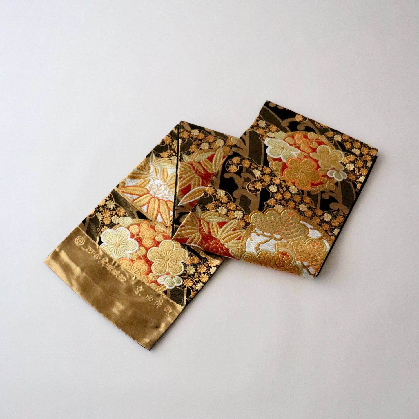 袋帯「松竹梅寿波文」河合美術織物