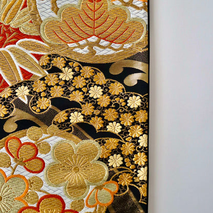 袋帯「松竹梅寿波文」河合美術織物