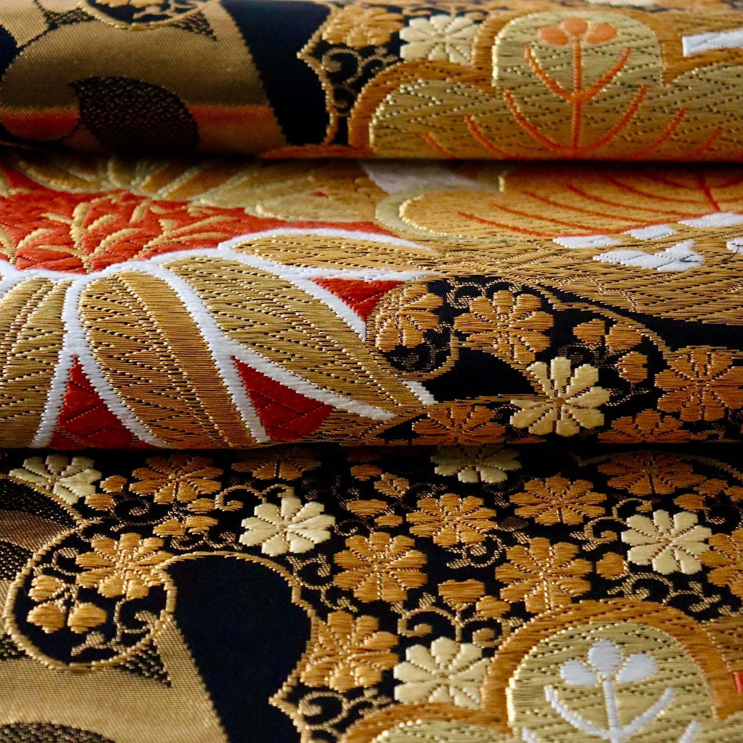 袋帯「松竹梅寿波文」河合美術織物