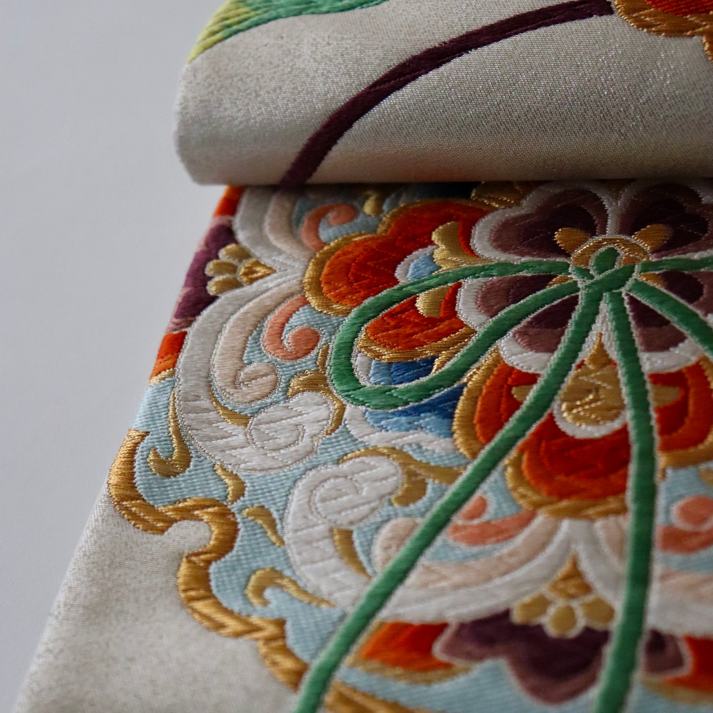 袋帯「瑞祥宝鏡華文」河合美術織物