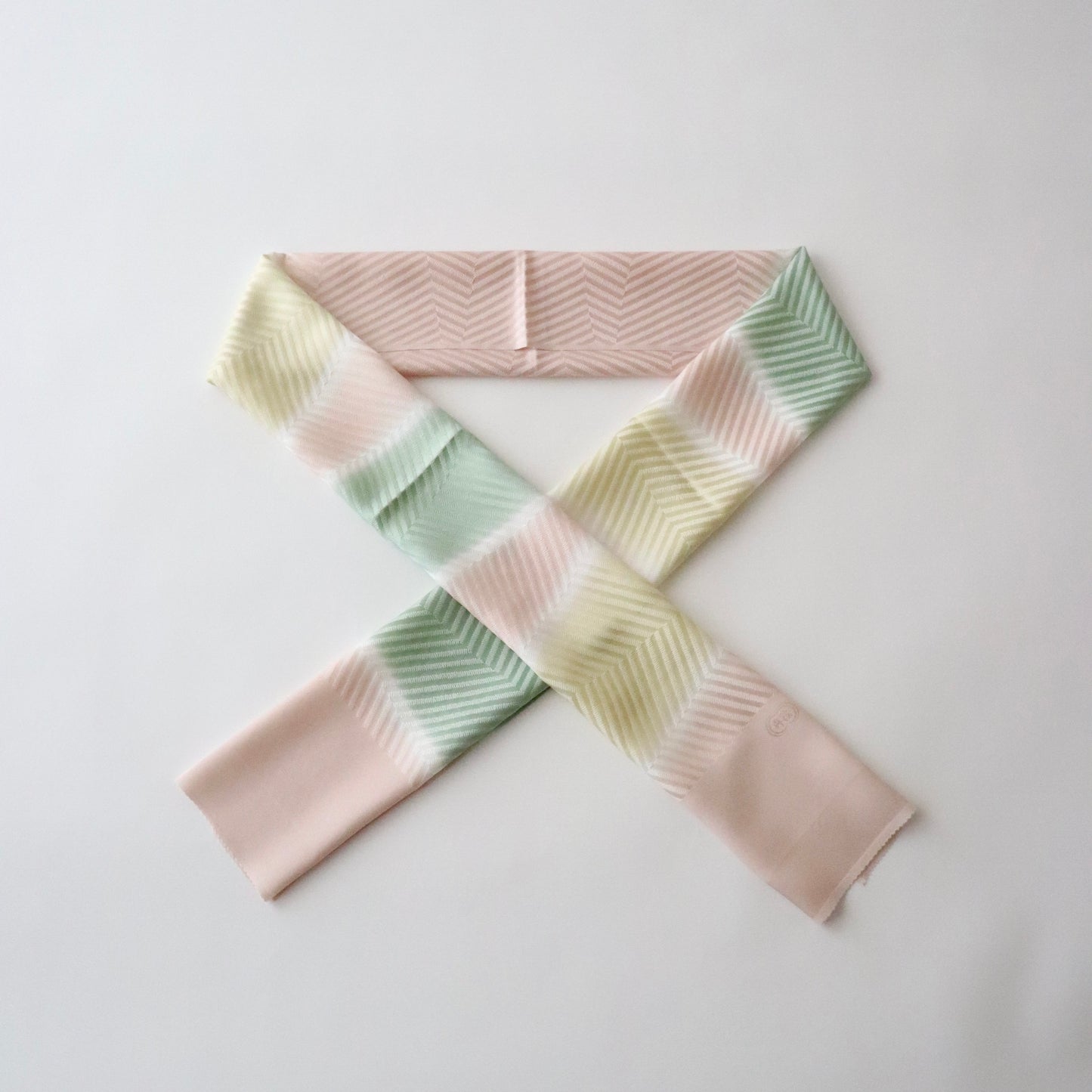 帯揚げ「斜取三色 - pnk.lt-gr」和小物さくら