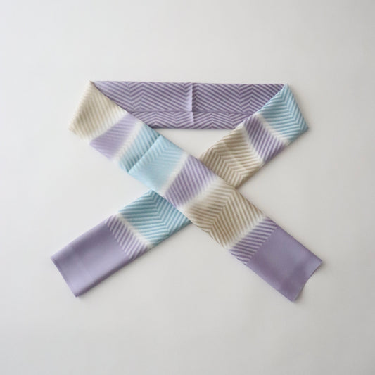 帯揚げ「斜取三色 - purp.lt-b」和小物さくら