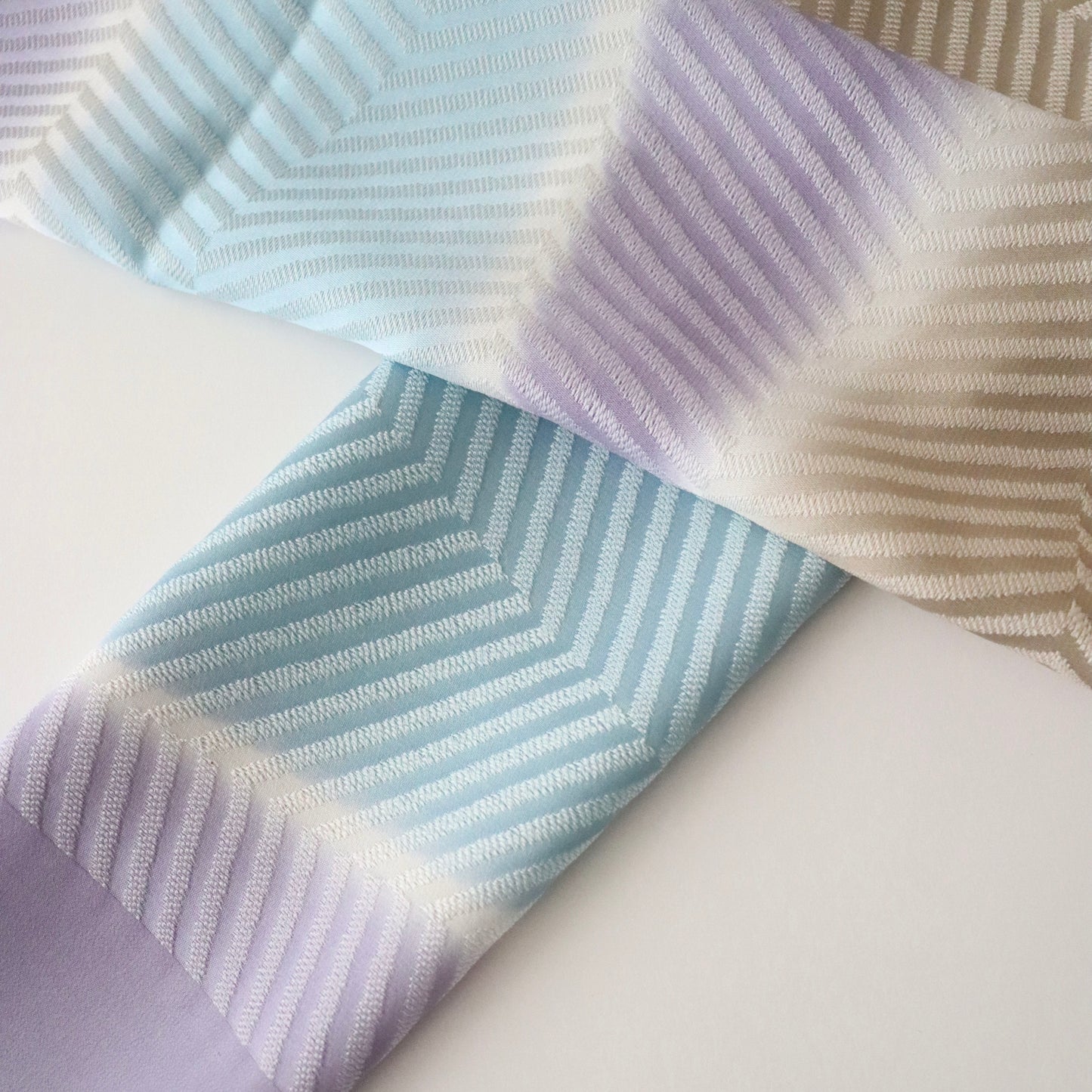 帯揚げ「斜取三色 - purp.lt-b」和小物さくら