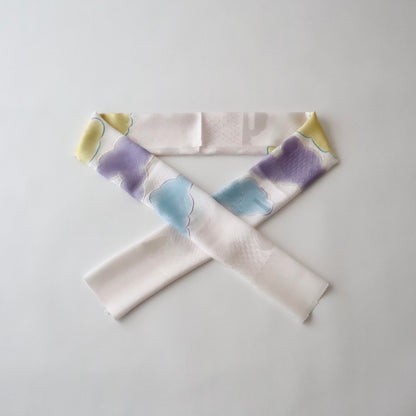 帯揚げ「雲三色暈し雲取横振刺繍 - purp-blu」和小物さくら