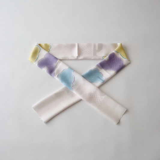 帯揚げ「雲三色暈し雲取横振刺繍 - purp-blu」和小物さくら