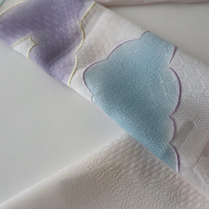 帯揚げ「雲三色暈し雲取横振刺繍 - purp-blu」和小物さくら