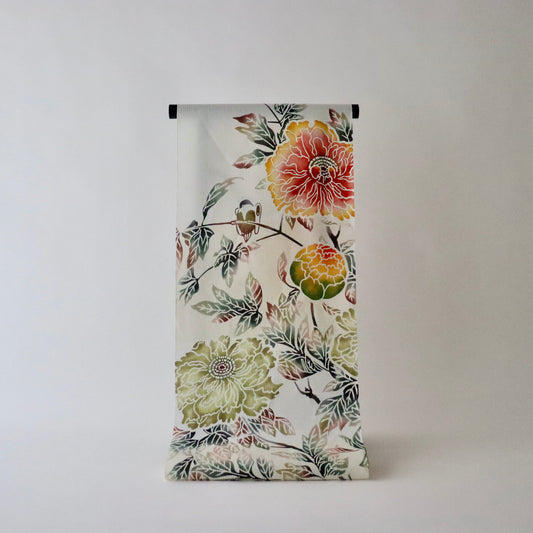 綿ゆかた「鳥と牡丹」三勝