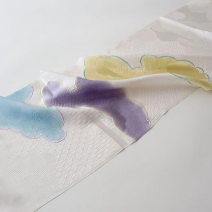 帯揚げ「雲三色暈し雲取横振刺繍 - purp-blu」和小物さくら