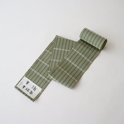 角帯「手織 木綿帯 - grn.bl」東郷織物