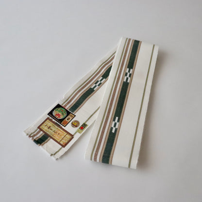 角帯「八重山ミンサー - wht.grn」