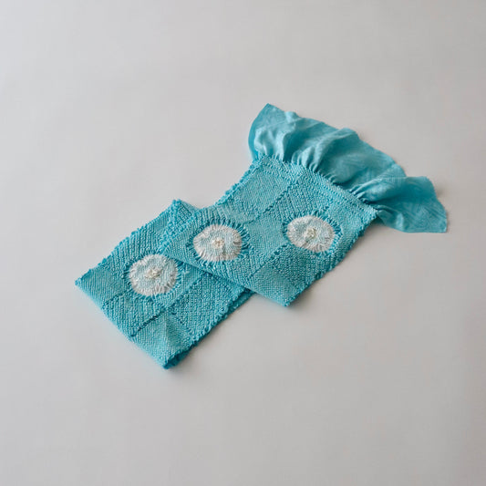 絞染め帯揚げ「市松梅 - lt.b」和小物さくら