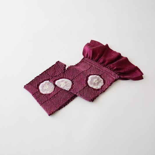 絞染め帯揚げ「市松梅 - purp」和小物さくら