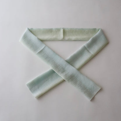 帯揚げ「縮緬縞パール半々三色暈し-gr/bl/ye」和小物さくら