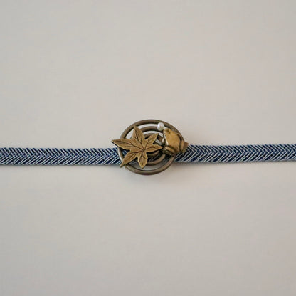 帯留「蛙と楓と波紋」大原商店