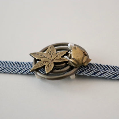 帯留「蛙と楓と波紋」大原商店