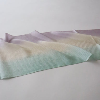 帯揚げ「縮緬縞パール半々三色暈し-pu/ye/gr」和小物さくら