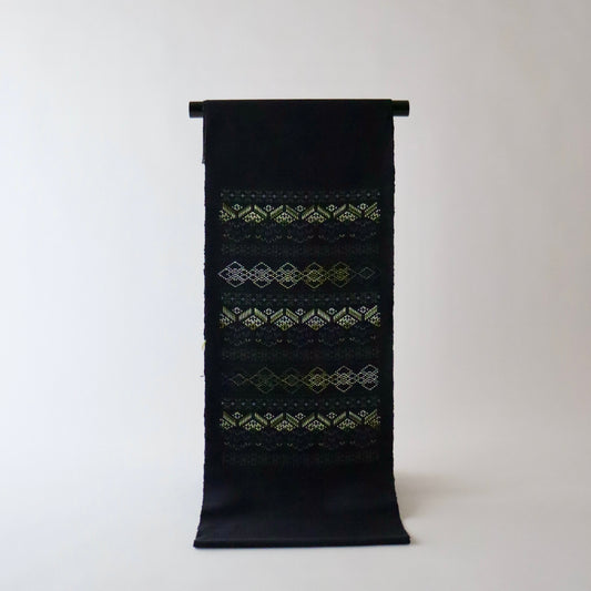 九寸名古屋帯「読谷山花織 - 花段 手花」