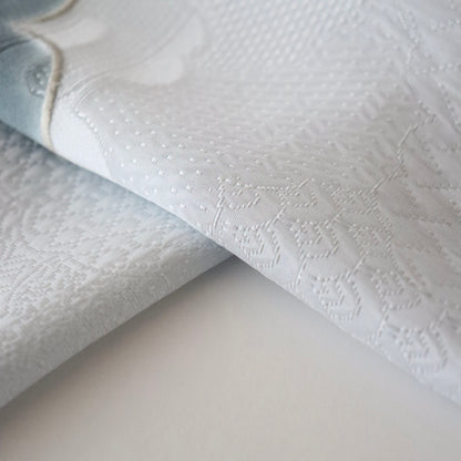 帯揚げ「雲三色暈し雲取横振刺繍 - dk.g/gr/gr.gy」和小物さくら