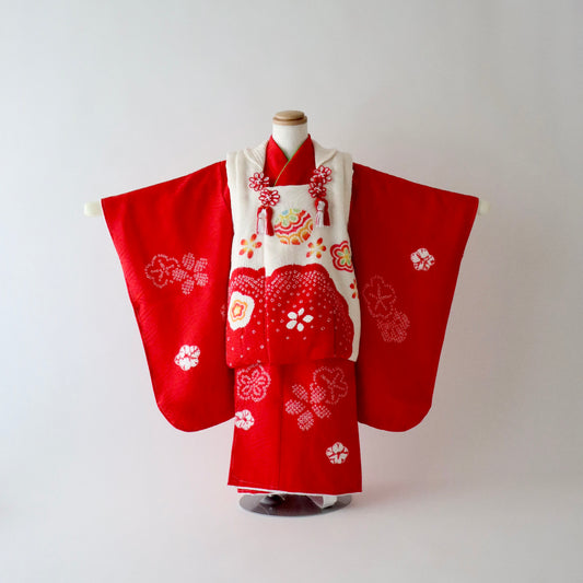 三歳 御祝着セット「絞り染 鞠花」
