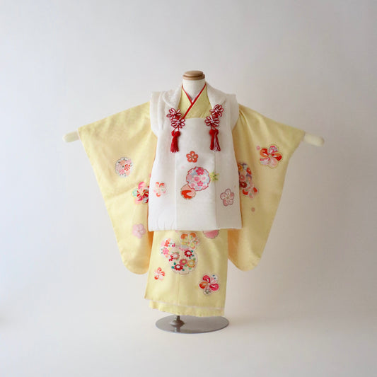 三歳 御祝着セット「友禅 雪輪花」