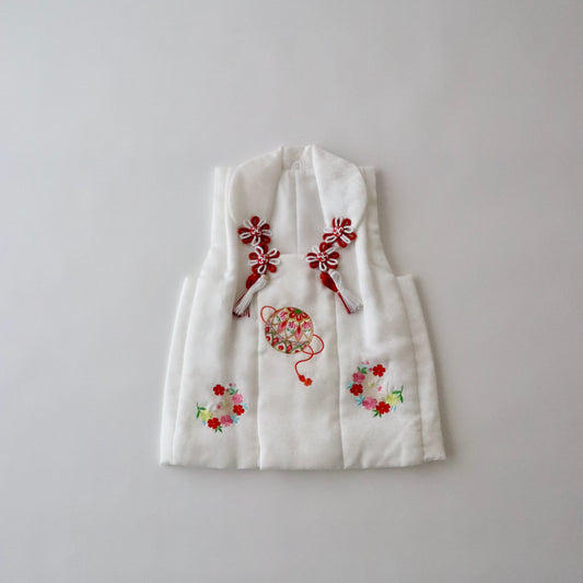 三歳 被布「刺繍 鞠花丸文」