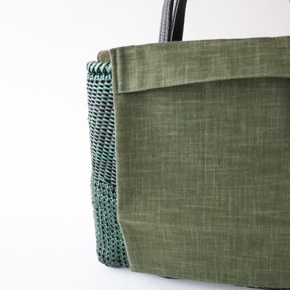 藤バッグ「藤手編 - bk-grn」和小物さくら