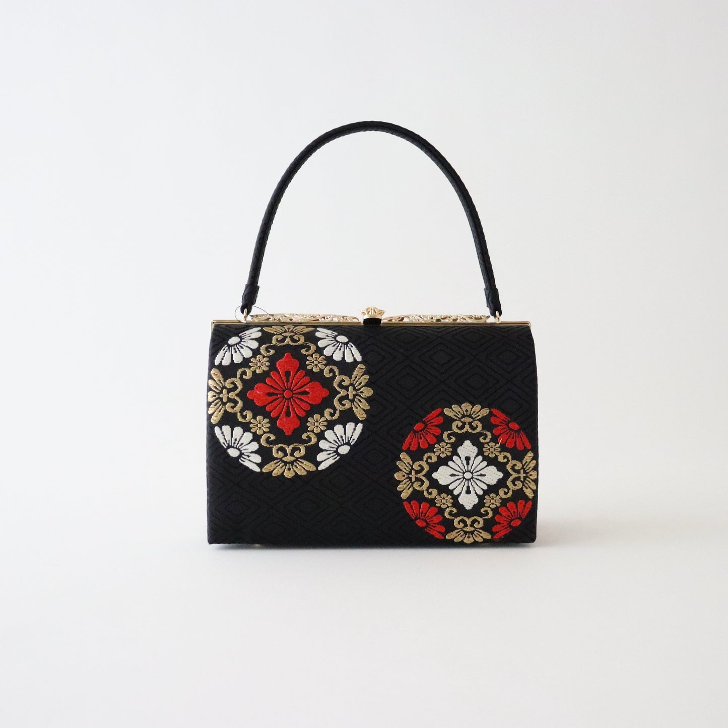 草履バッグセット「丸華文・黒」和小物さくら