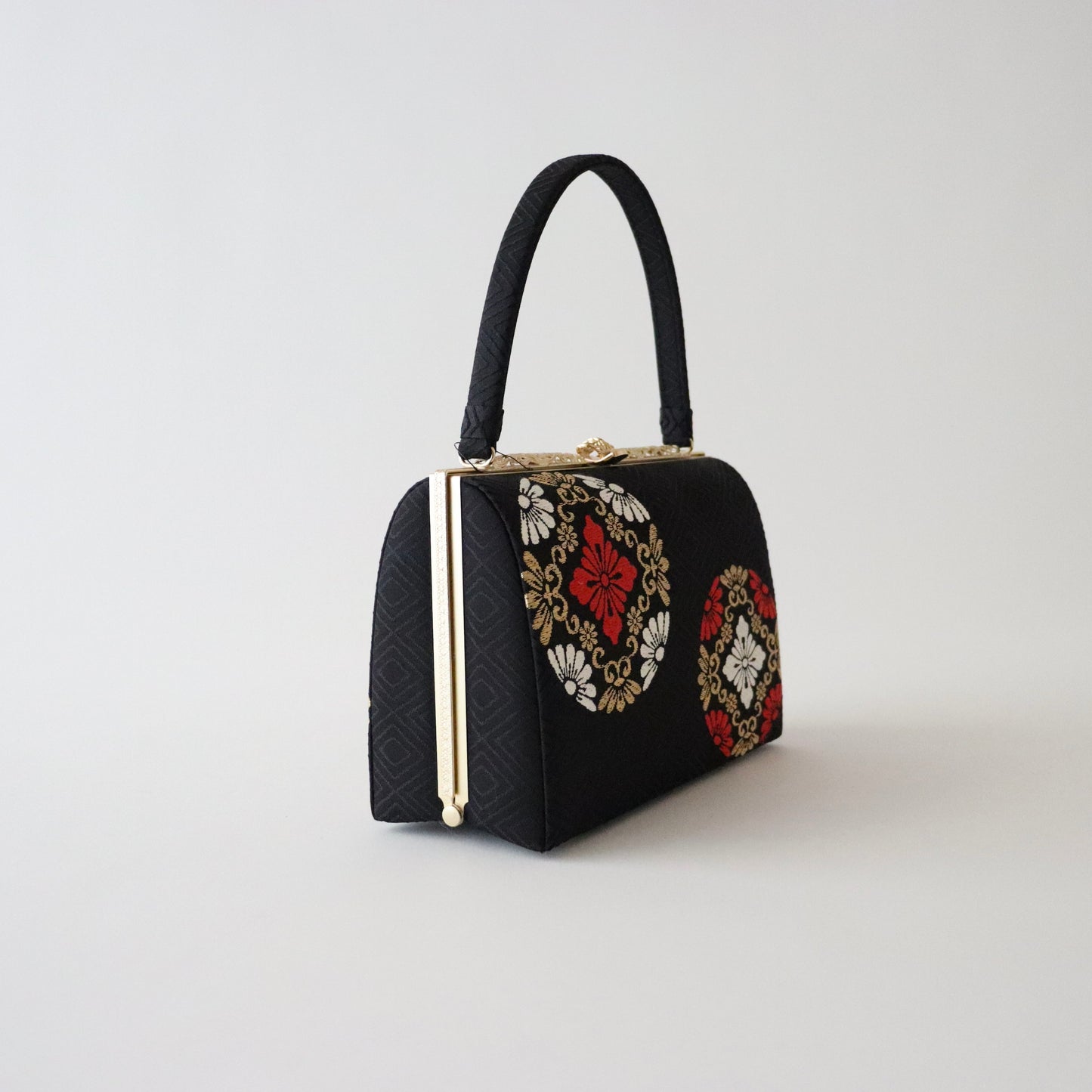 草履バッグセット「丸華文・黒」和小物さくら