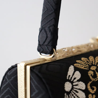 草履バッグセット「丸華文・黒」和小物さくら