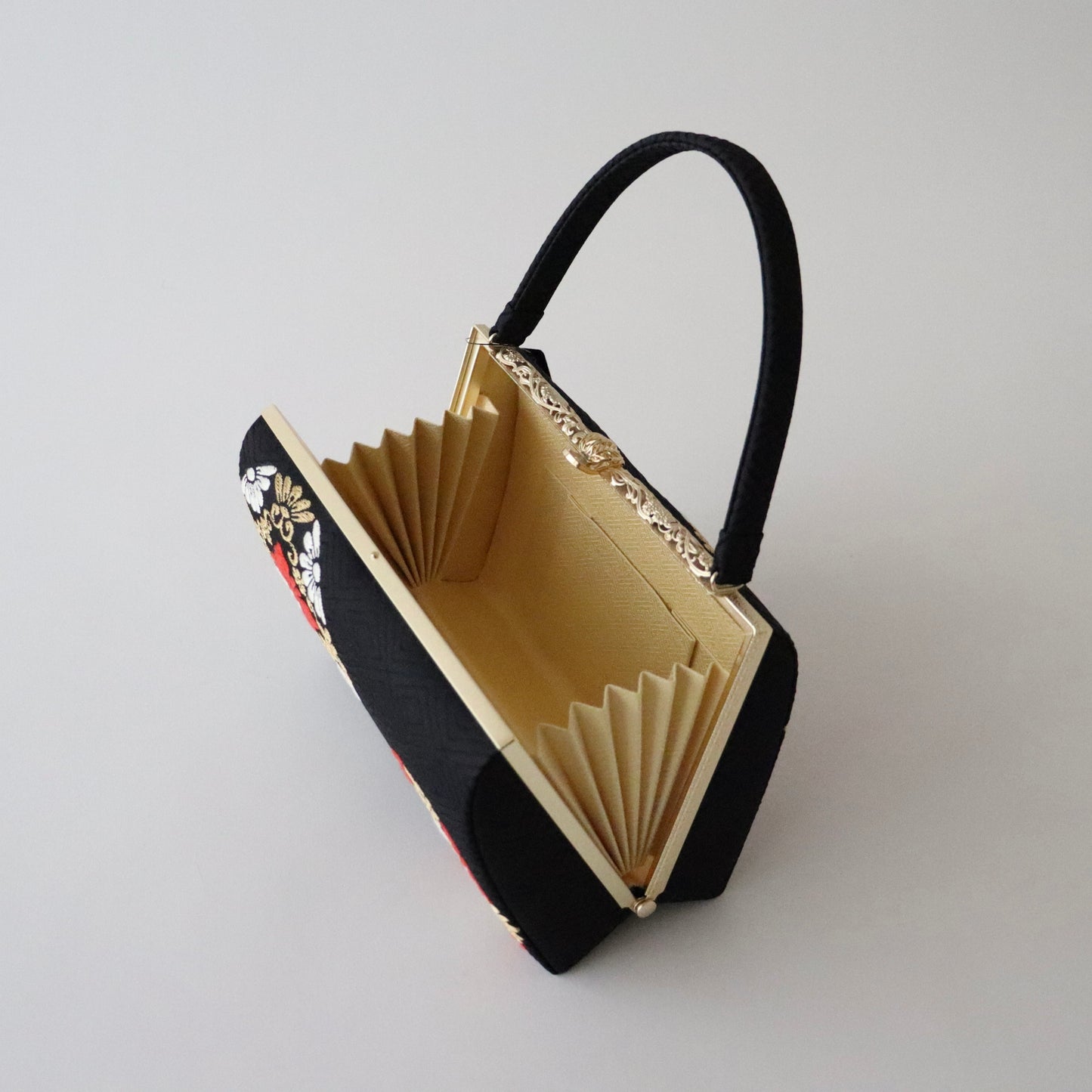 草履バッグセット「丸華文・黒」和小物さくら