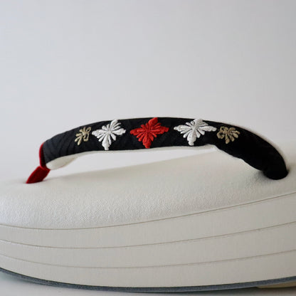 草履バッグセット「丸華文・黒」和小物さくら