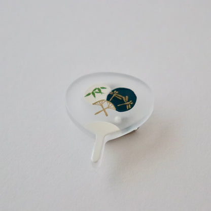 帯留「団扇にうちわ」大原商店