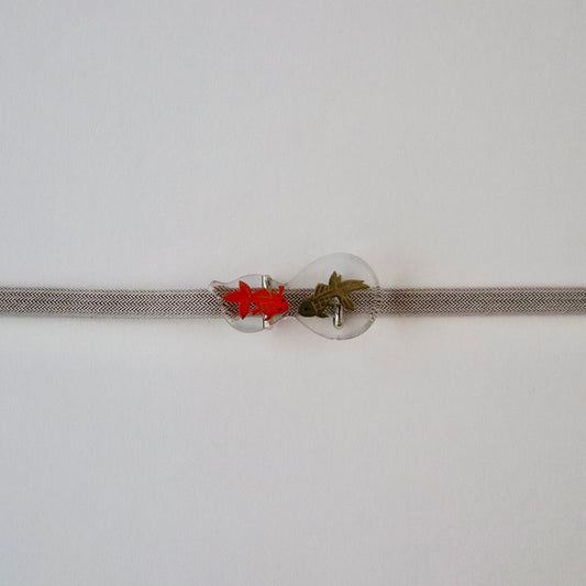 帯留「瓢箪に金魚」大原商店