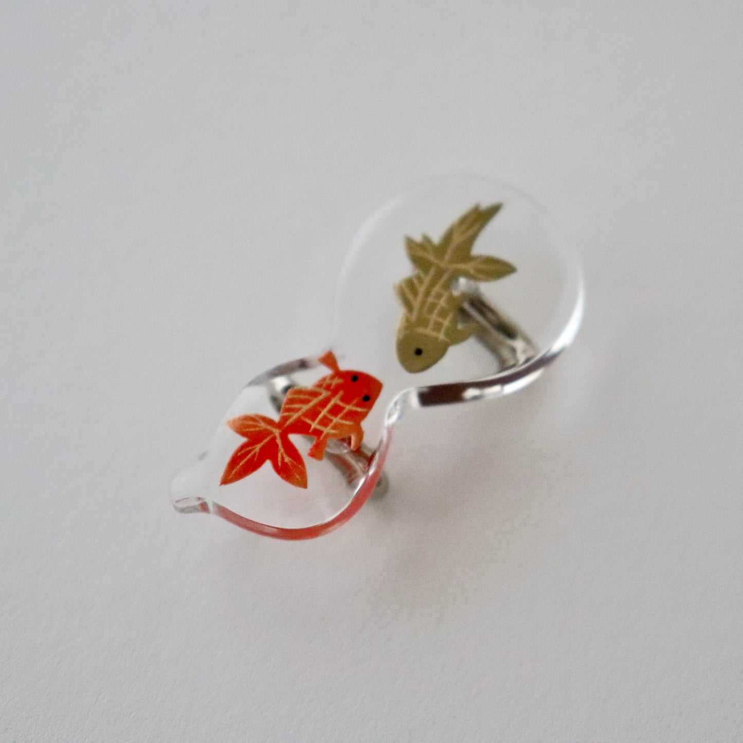 帯留「瓢箪に金魚」大原商店