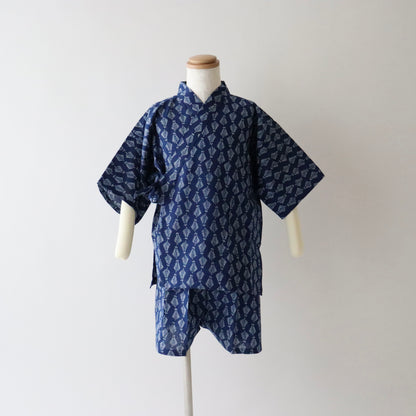 お子様甚平「羊歯繋ぎ」5号 - 身長110〜120cm向け - 竺仙