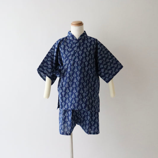 お子様甚平「羊歯繋ぎ」5号 - 身長110〜120cm向け - 竺仙