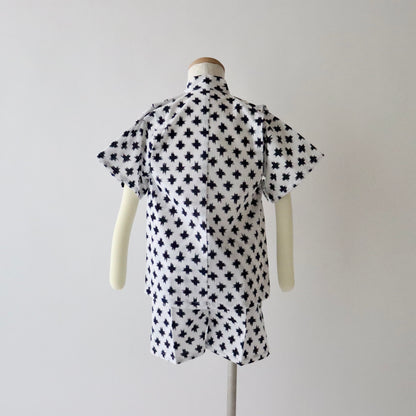 お子様甚平「絣」サイズ100：身長95〜105cm前後向け