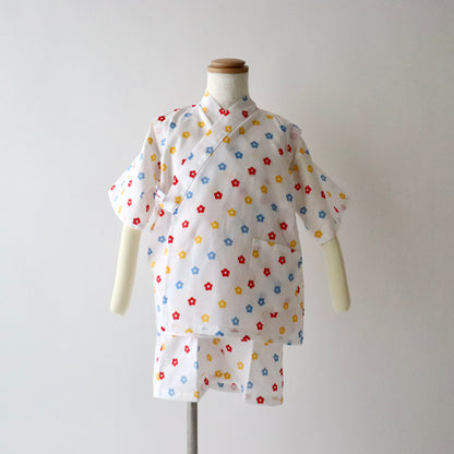 お子様甚平「小花」サイズ110：身長105〜115cm前後向け