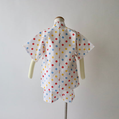 お子様甚平「小花」サイズ110：身長105〜115cm前後向け