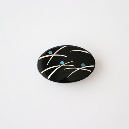 帯留「螺鈿 - 露芝」