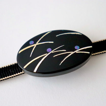 帯留「螺鈿 - 露芝」