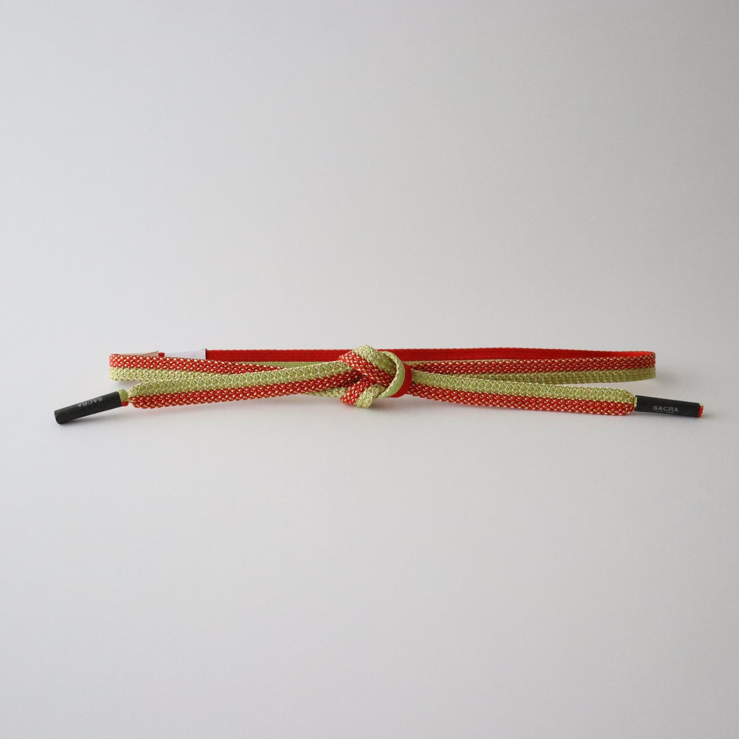 帯締め「内記二本合せ金霰撚房 - rd.grn」　和小物さくら