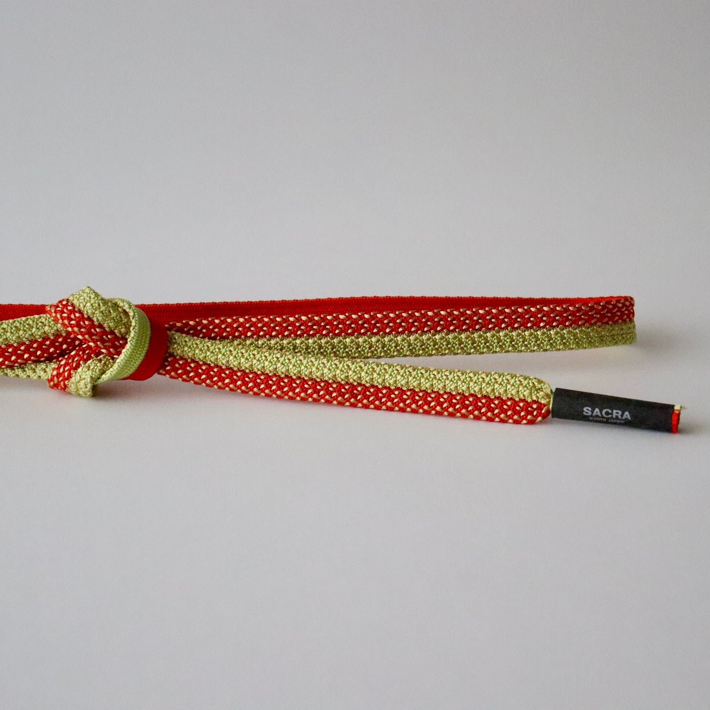 帯締め「内記二本合せ金霰撚房 - rd.grn」　和小物さくら