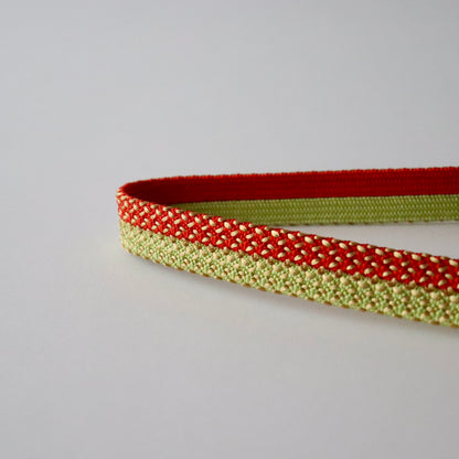 帯締め「内記二本合せ金霰撚房 - rd.grn」　和小物さくら