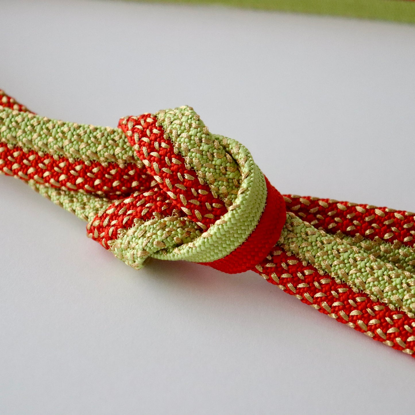 帯締め「内記二本合せ金霰撚房 - rd.grn」　和小物さくら