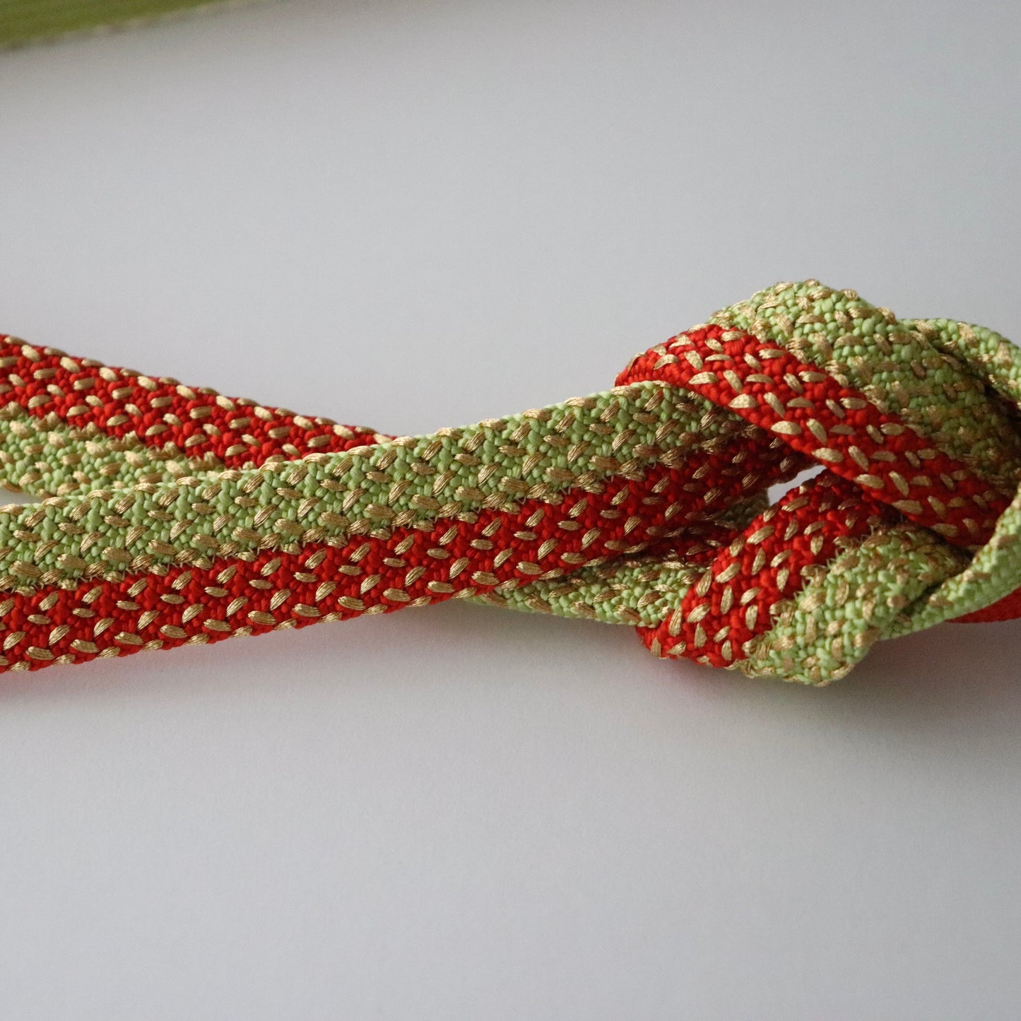 帯締め「内記二本合せ金霰撚房 - rd.grn」　和小物さくら