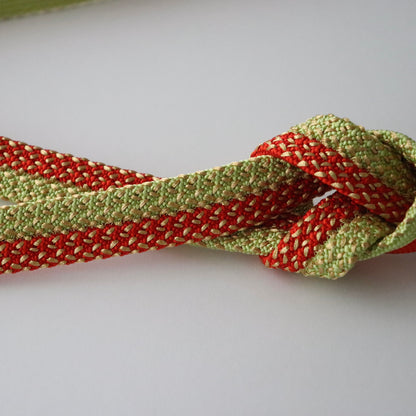 帯締め「内記二本合せ金霰撚房 - rd.grn」　和小物さくら