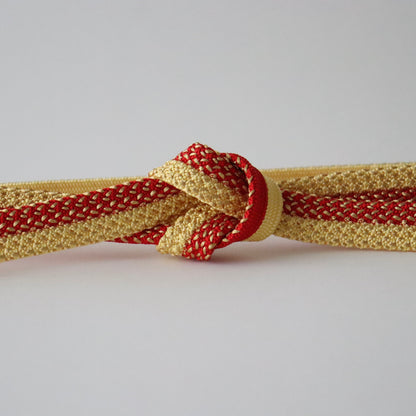 帯締め「内記二本合せ金霰撚房 - rd.yel」　和小物さくら