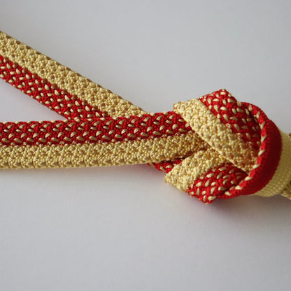 帯締め「内記二本合せ金霰撚房 - rd.yel」　和小物さくら